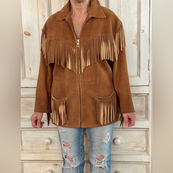Ralph Lauren Western Brown leather Fringe Jacket. - Picture 7 of 8